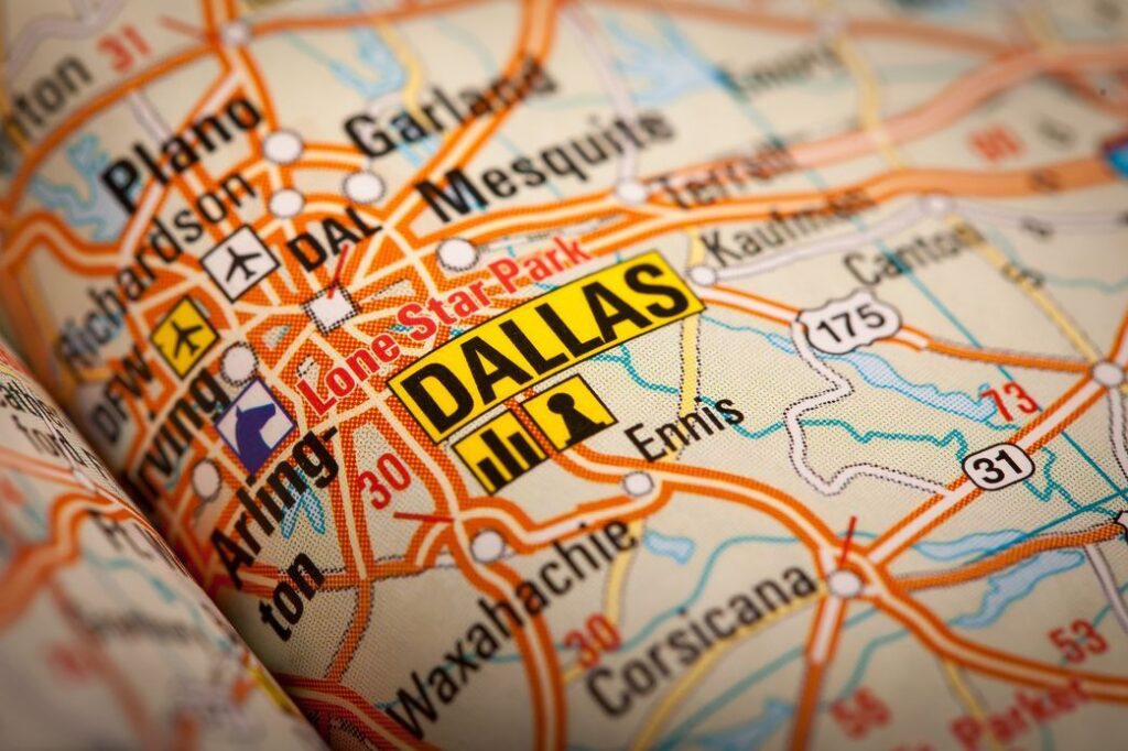 Dallas Texas service area map - Smooth Moves Texas long-distance movers