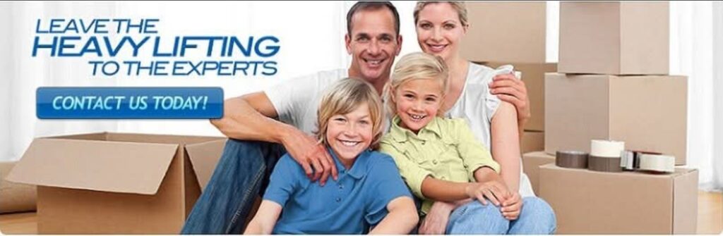 Happy family sitting by moving boxes - Smooth Moves Texas residential moving experts